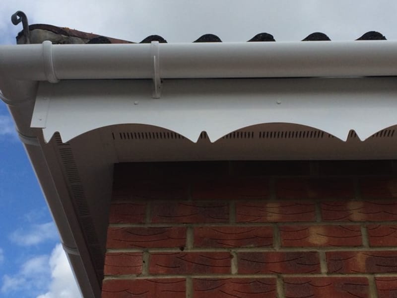 New white UPVC fascia and soffit installation in Gloucester