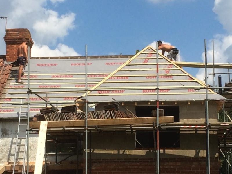 New roof timber and membrane construction in Gloucestershire