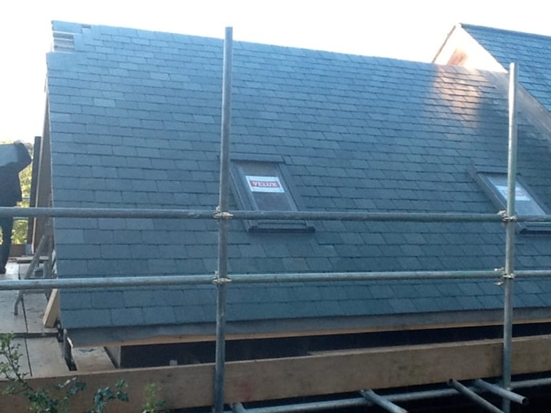 Slate re-roof with Velux windows in Gloucestershire